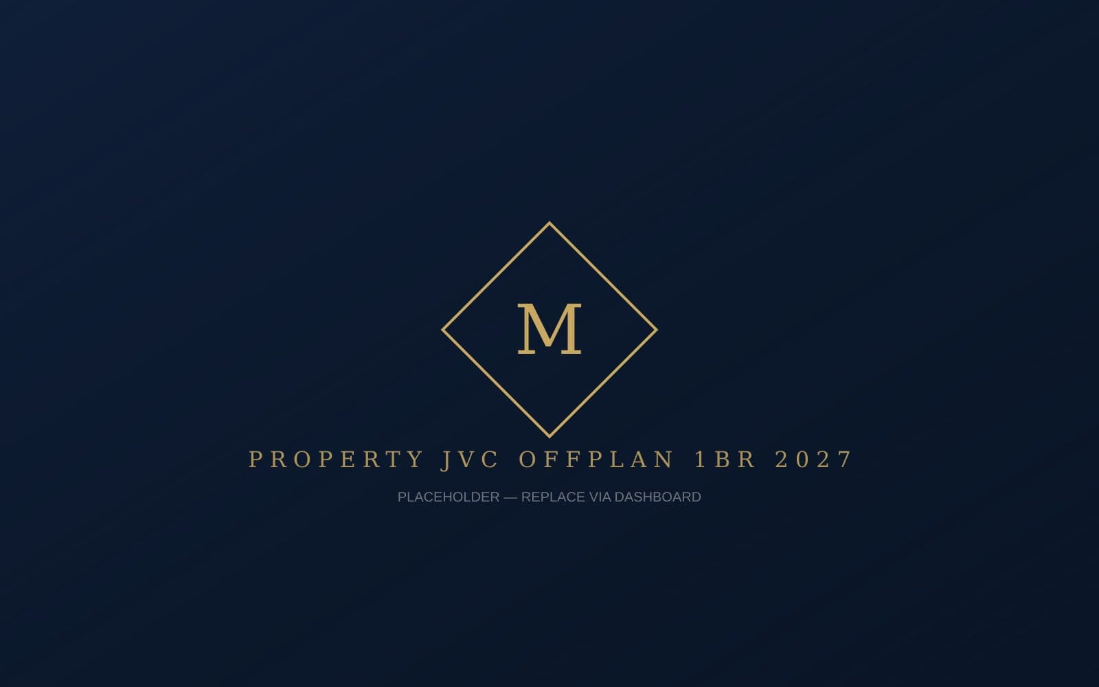 Design-Led 1BR | 20/40/40 Plan | Q3 2027
